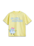 Pastel Yellow SpongeBob “I’m Little Dramatic” Cute Co-Ord Set for Girls