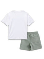 White & Sage Green SpongeBob “Chill Time” Vacation Vibes Co-Ord Set for Kids