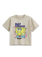 Beige SpongeBob “Day Dreamin” Cute Cartoon Graphic T-Shirt for Kids