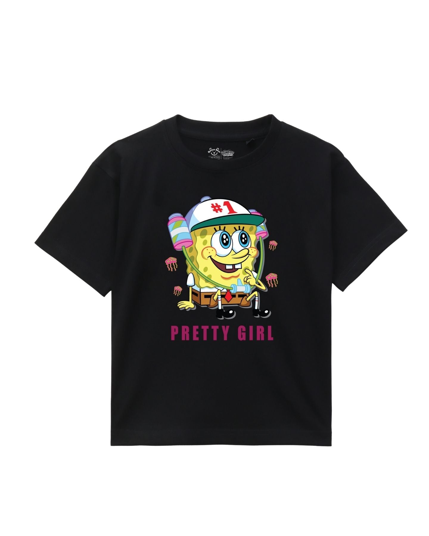 SpongeBob SquarePants "Pretty Girl" Graphic Printed Cotton T-Shirt & Shorts Set