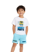 SpongeBob SquarePants "Smarty Pants" Graphic Printed Cotton T-Shirt & Shorts Set
