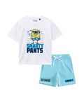 SpongeBob SquarePants "Smarty Pants" Graphic Printed Cotton T-Shirt & Shorts Set
