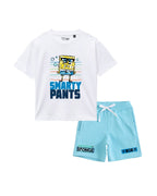 SpongeBob SquarePants "Smarty Pants" Graphic Printed Cotton T-Shirt & Shorts Set