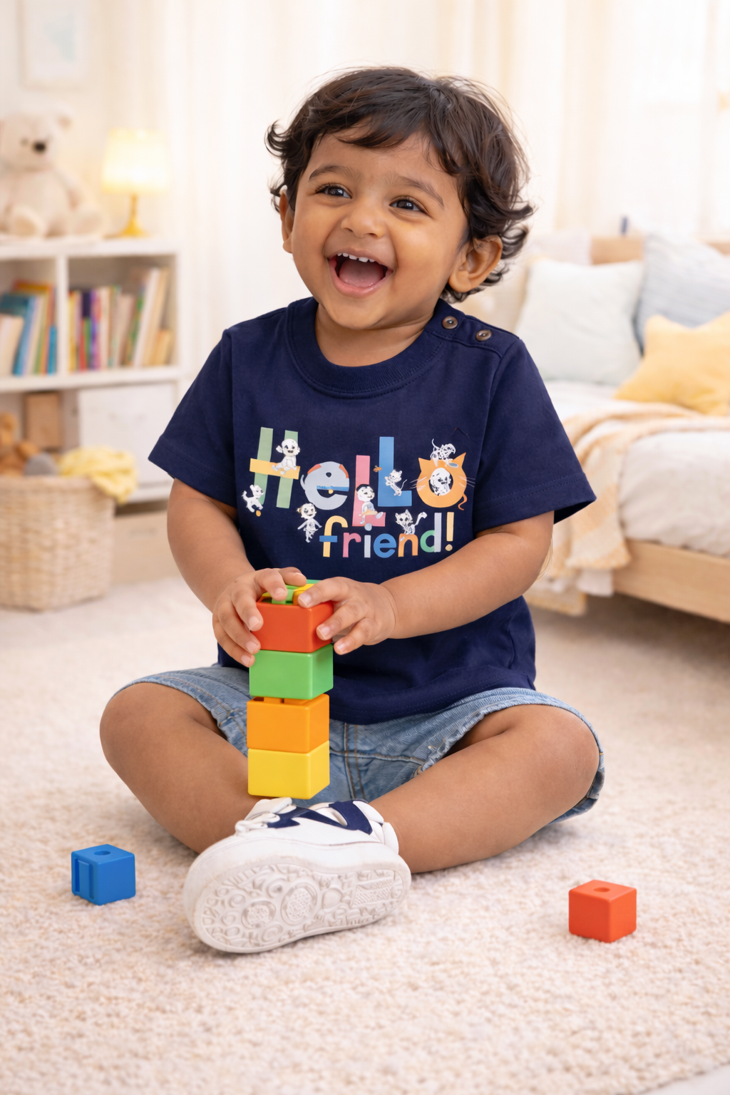 Hello Friend Cartoon Baby T-Shirt - Cocomelon