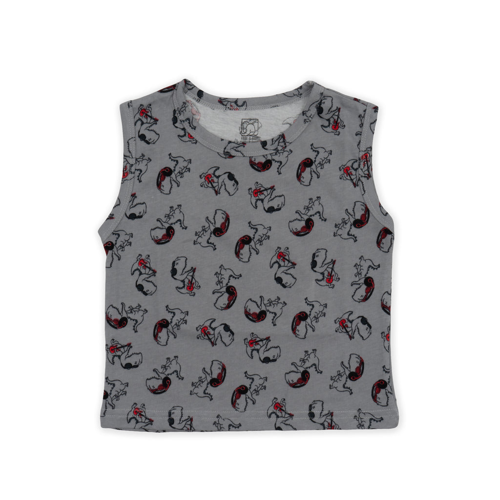 Baby Grey Dino Printed Lounge Wear Set