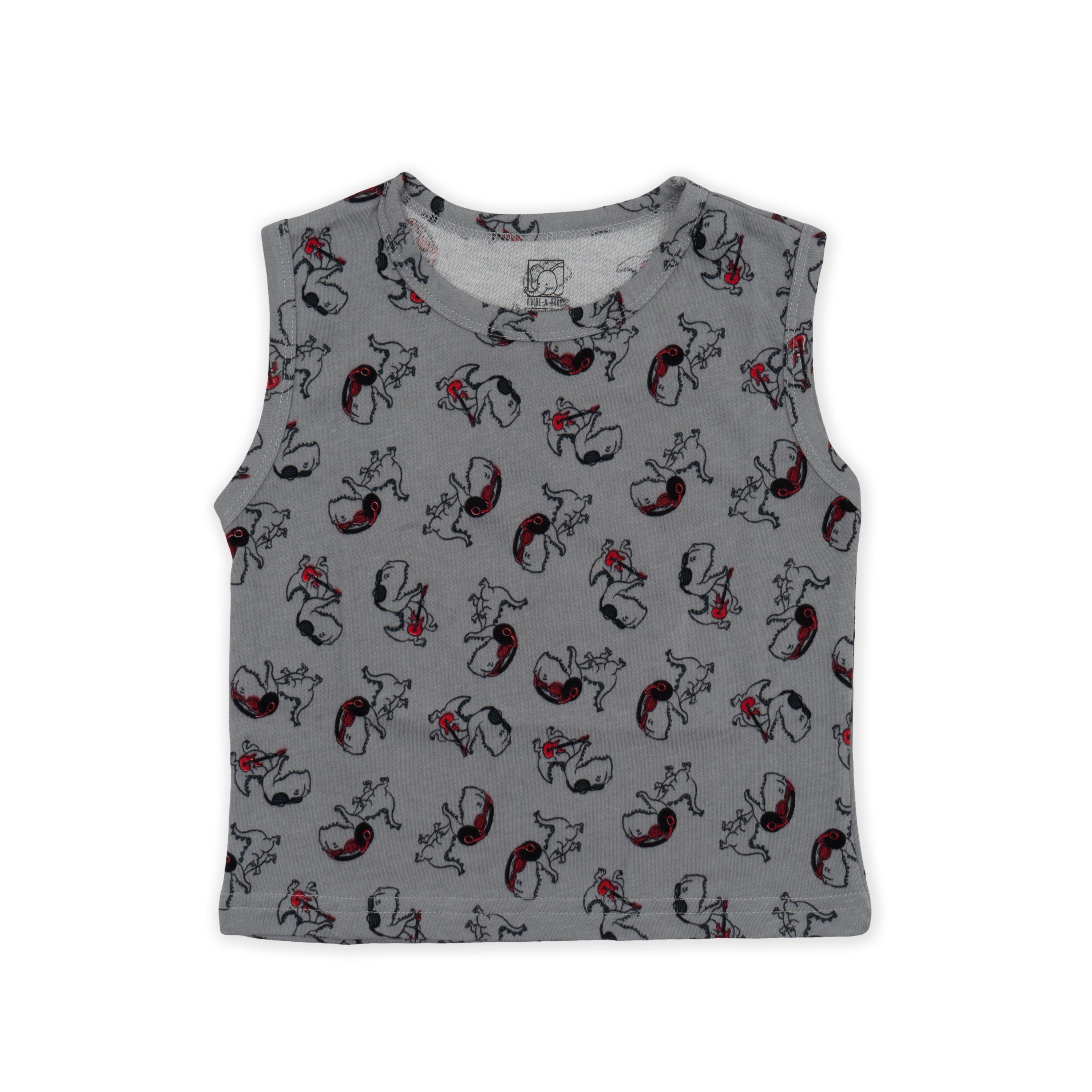 Baby Grey Dino Printed Lounge Wear Set