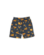 Kids Dark Blue Dino Builder Printed Lounge Wear