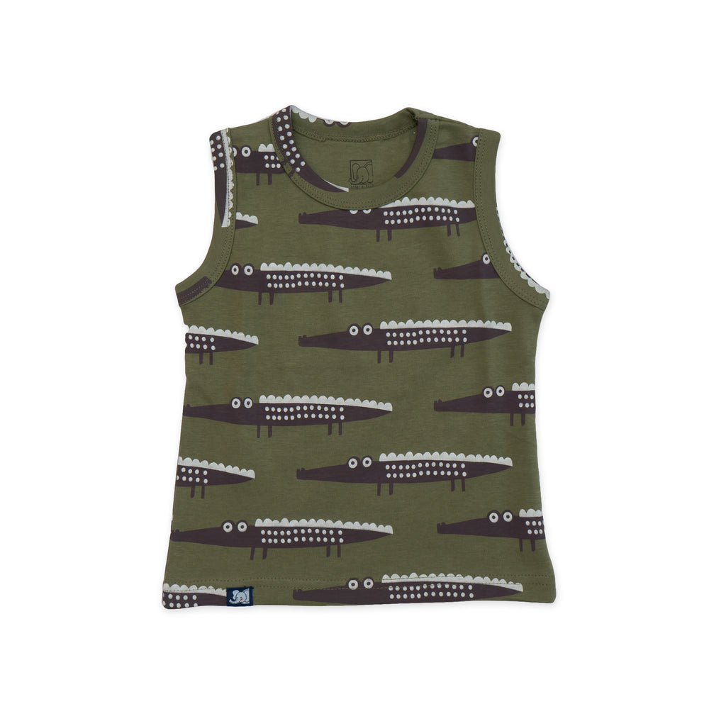 Kids Green Crocodile Printed Lounge Wear