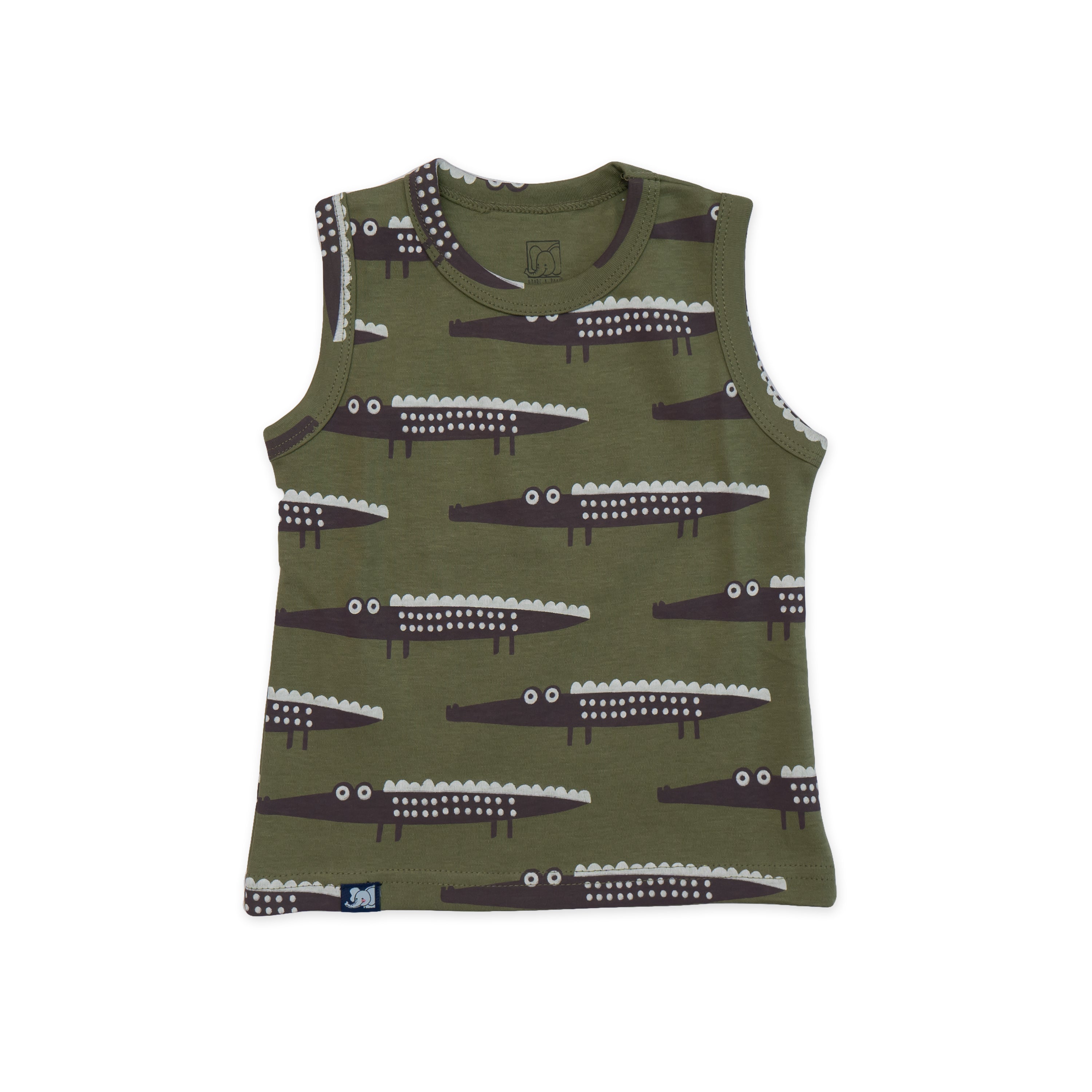 Kids Green Crocodile Printed Lounge Wear
