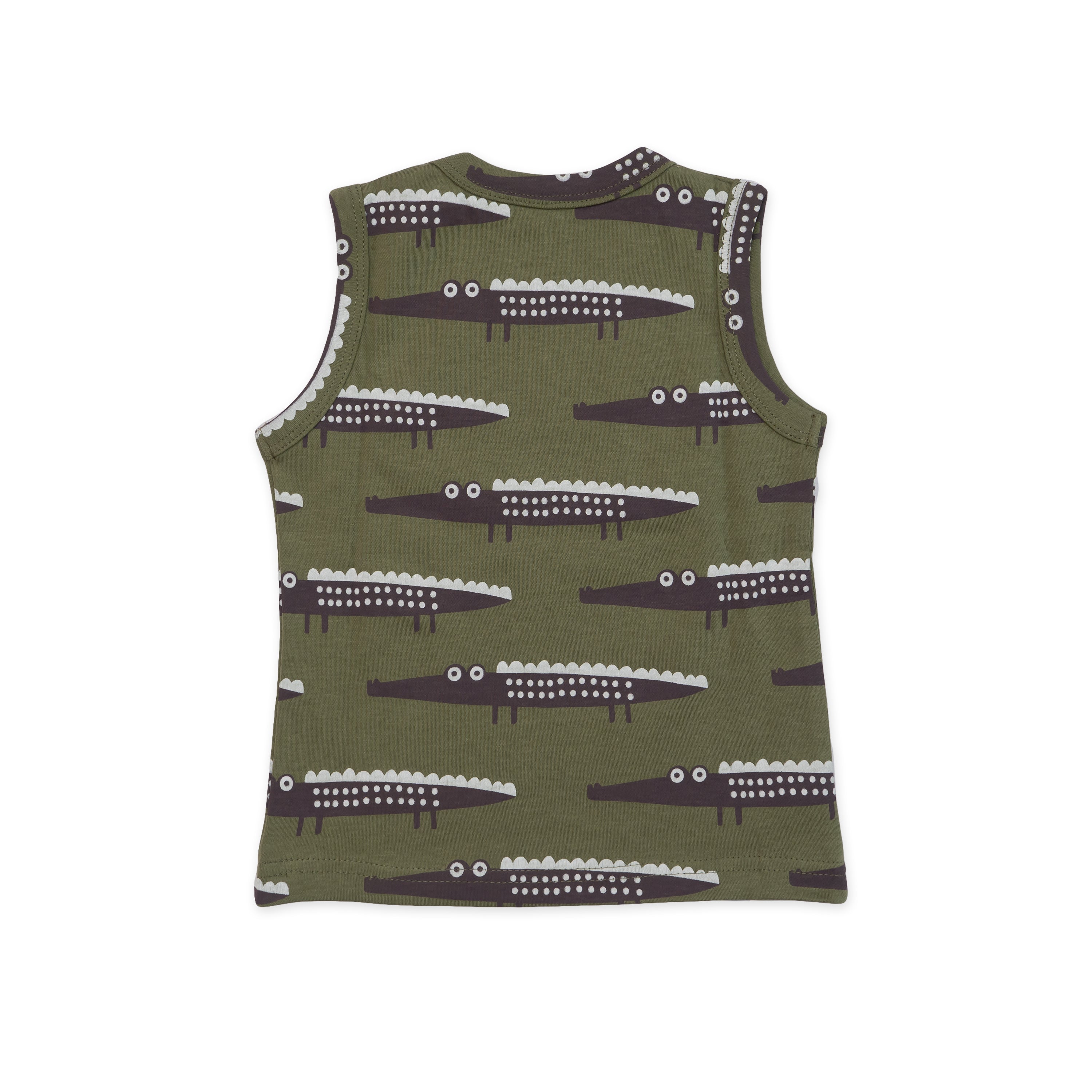 Kids Green Crocodile Printed Lounge Wear
