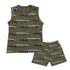 Kids Green Crocodile Printed Lounge Wear