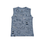 Kids Grey Ocean Fun Printed Lounge Wear