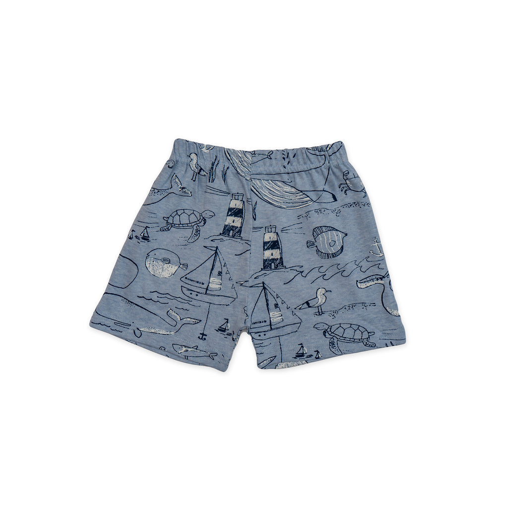 Kids Grey Ocean Fun Printed Lounge Wear