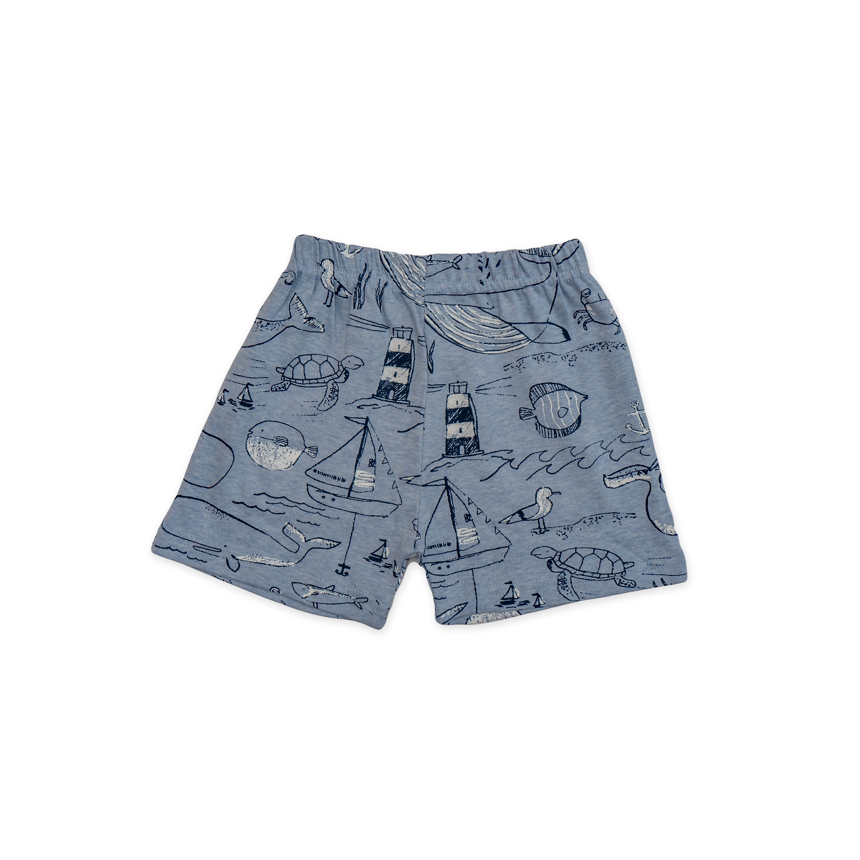 Kids Grey Ocean Fun Printed Lounge Wear