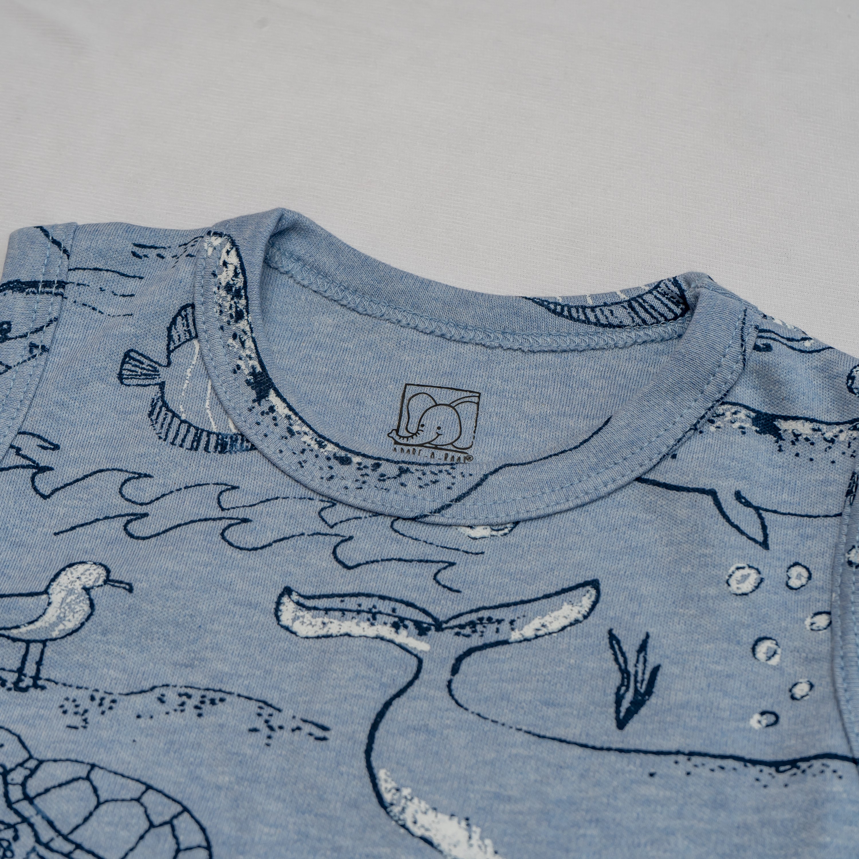 Kids Grey Ocean Fun Printed Lounge Wear
