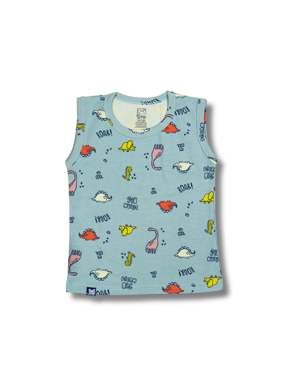 Kids Light Blue Dino Printed Lounge Wear