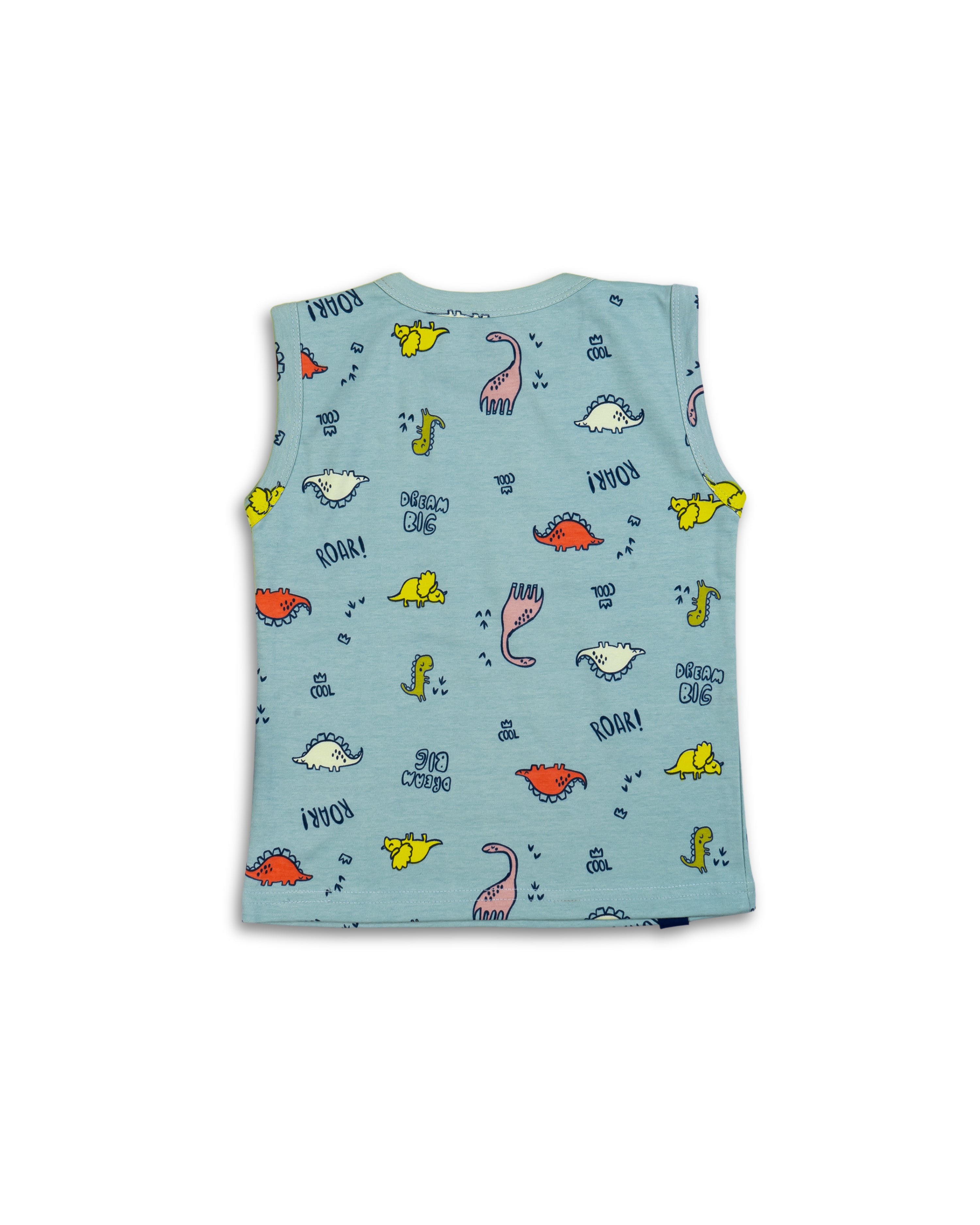 Kids Light Blue Dino Printed Lounge Wear