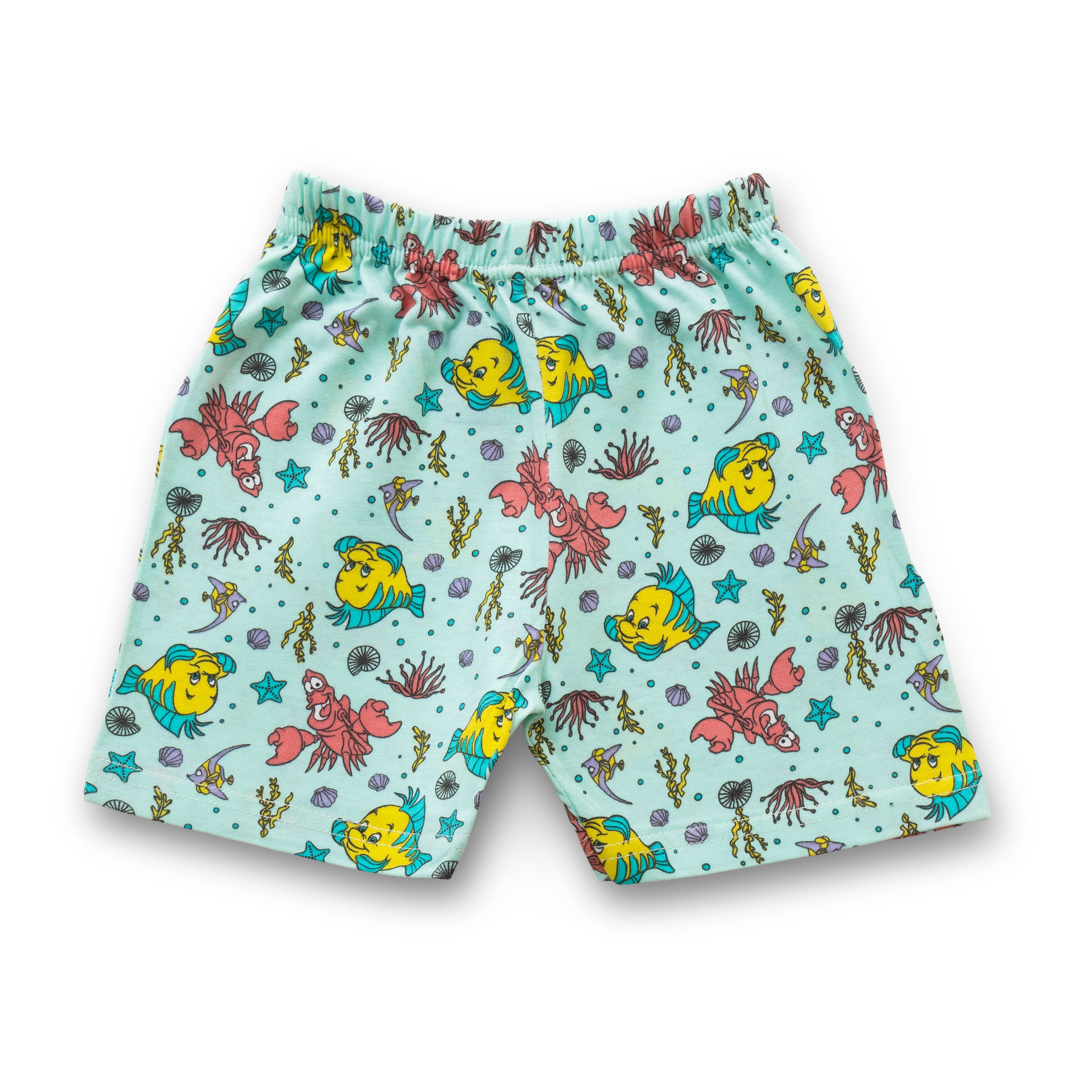 Kids Light Blue Sea World Printed Lounge Wear