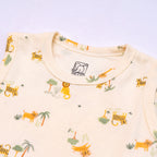 Kids Orange Wild Animal Printed Lounge Wear