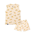 Kids Orange Wild Animal Printed Lounge Wear