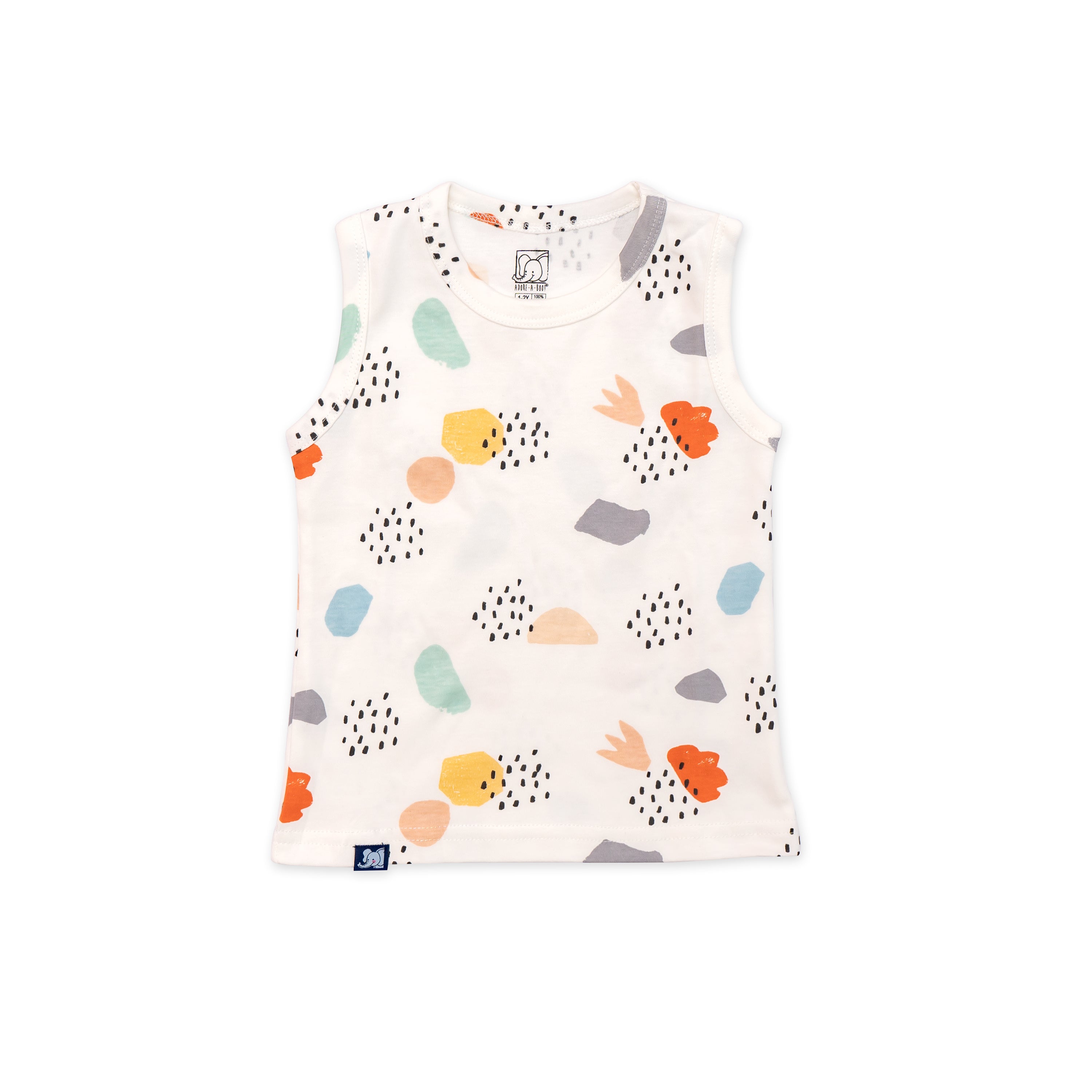 Kids White Dot Printed Lounge Wear