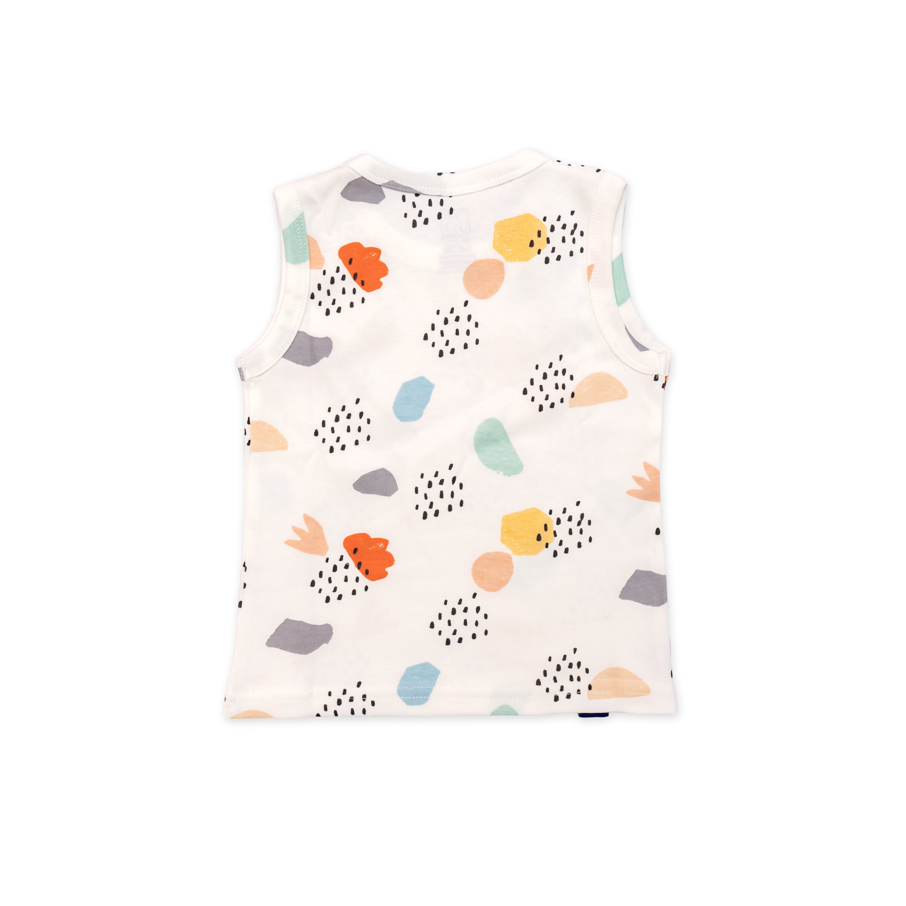 Kids White Dot Printed Lounge Wear