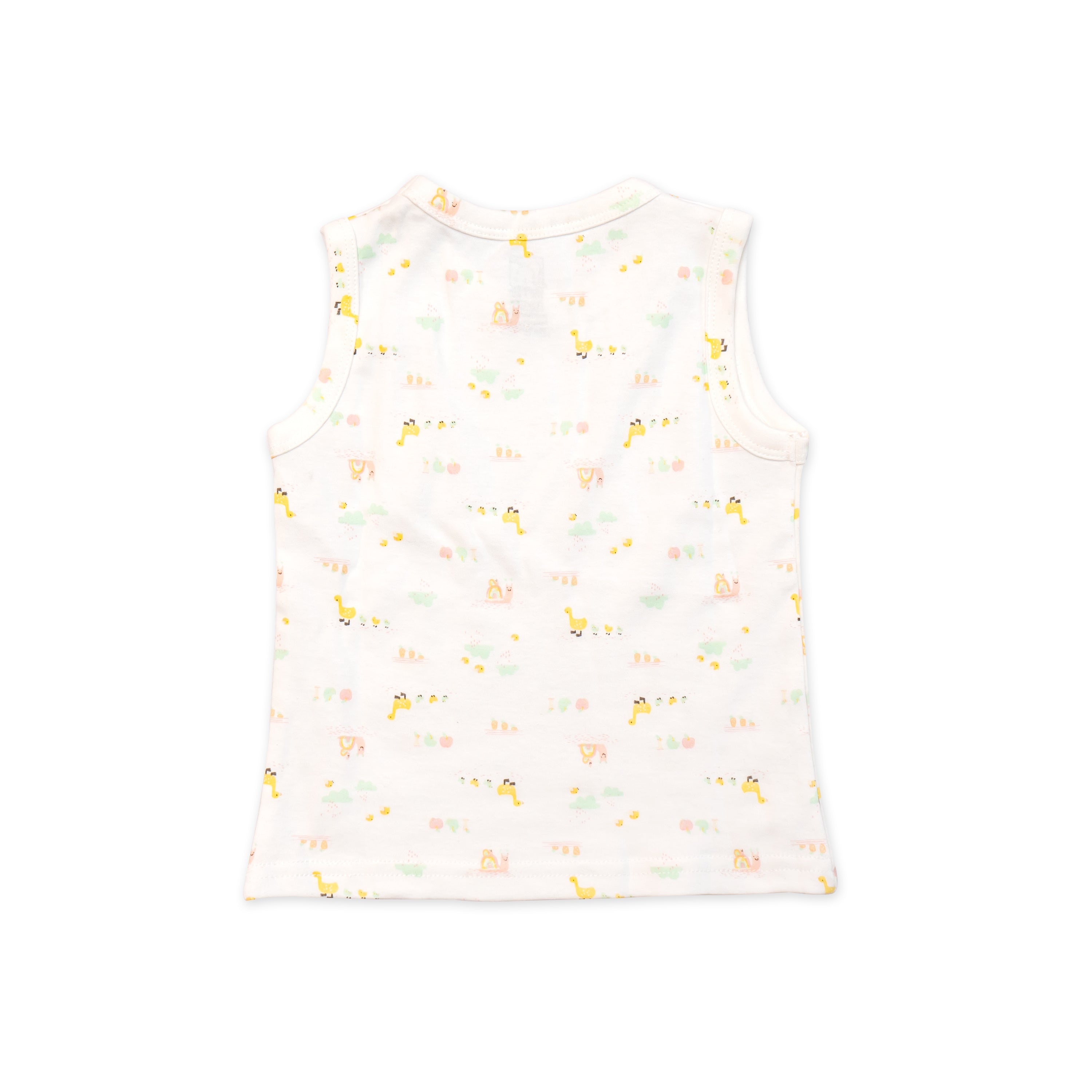 Kids White Duck Printed Lounge Wear