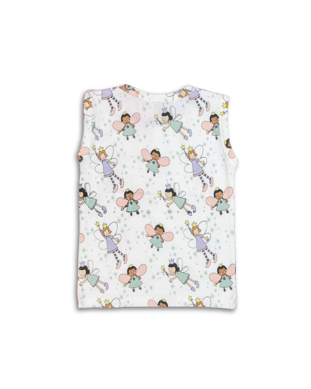 Kids White Fairy Printed Lounge Wear