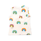 Kids White Rainbow Printed Lounge Wear