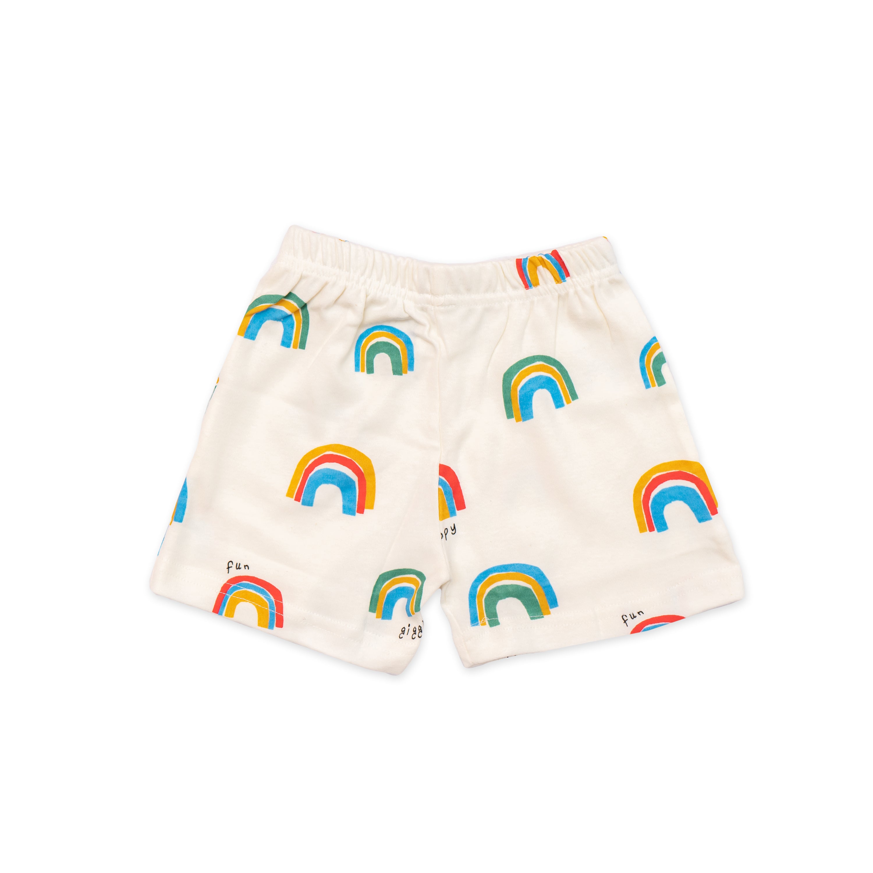 Kids White Rainbow Printed Lounge Wear