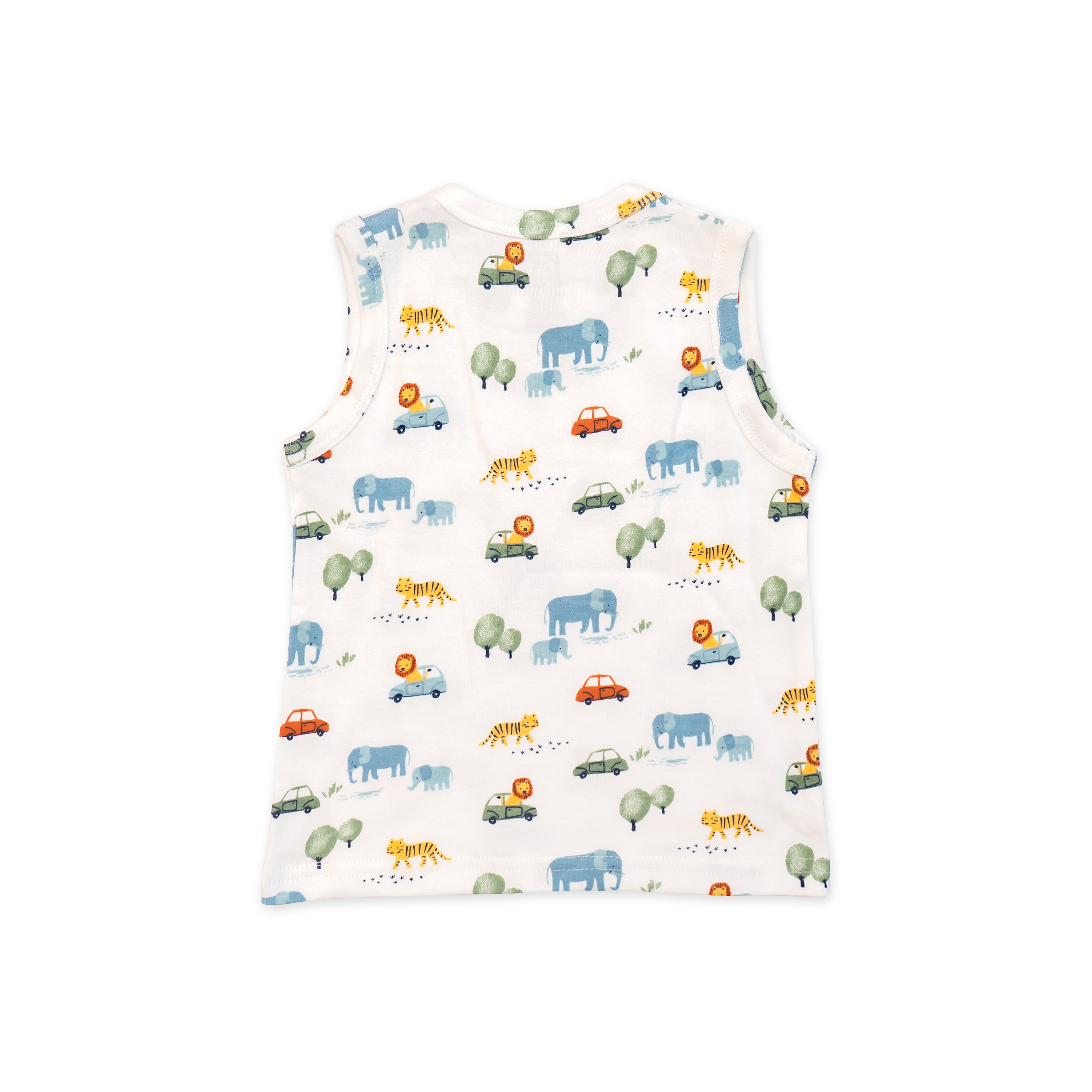 Kids White Vehicle Printed lounge Wear