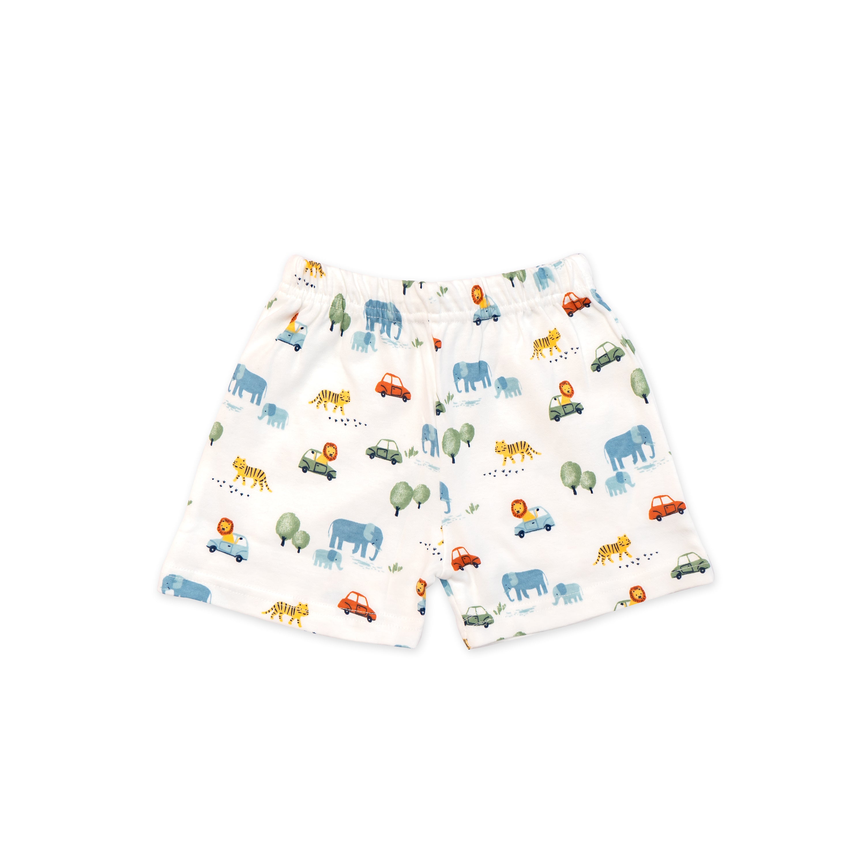 Kids White Vehicle Printed lounge Wear