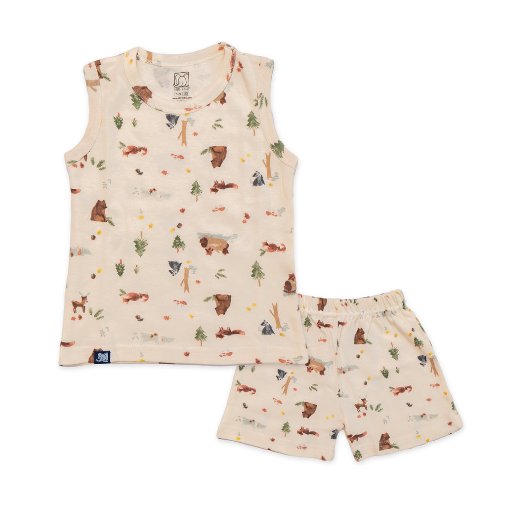 Kids Yellow Jungle Printed Lounge Wear
