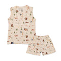 Kids Yellow Jungle Printed Lounge Wear