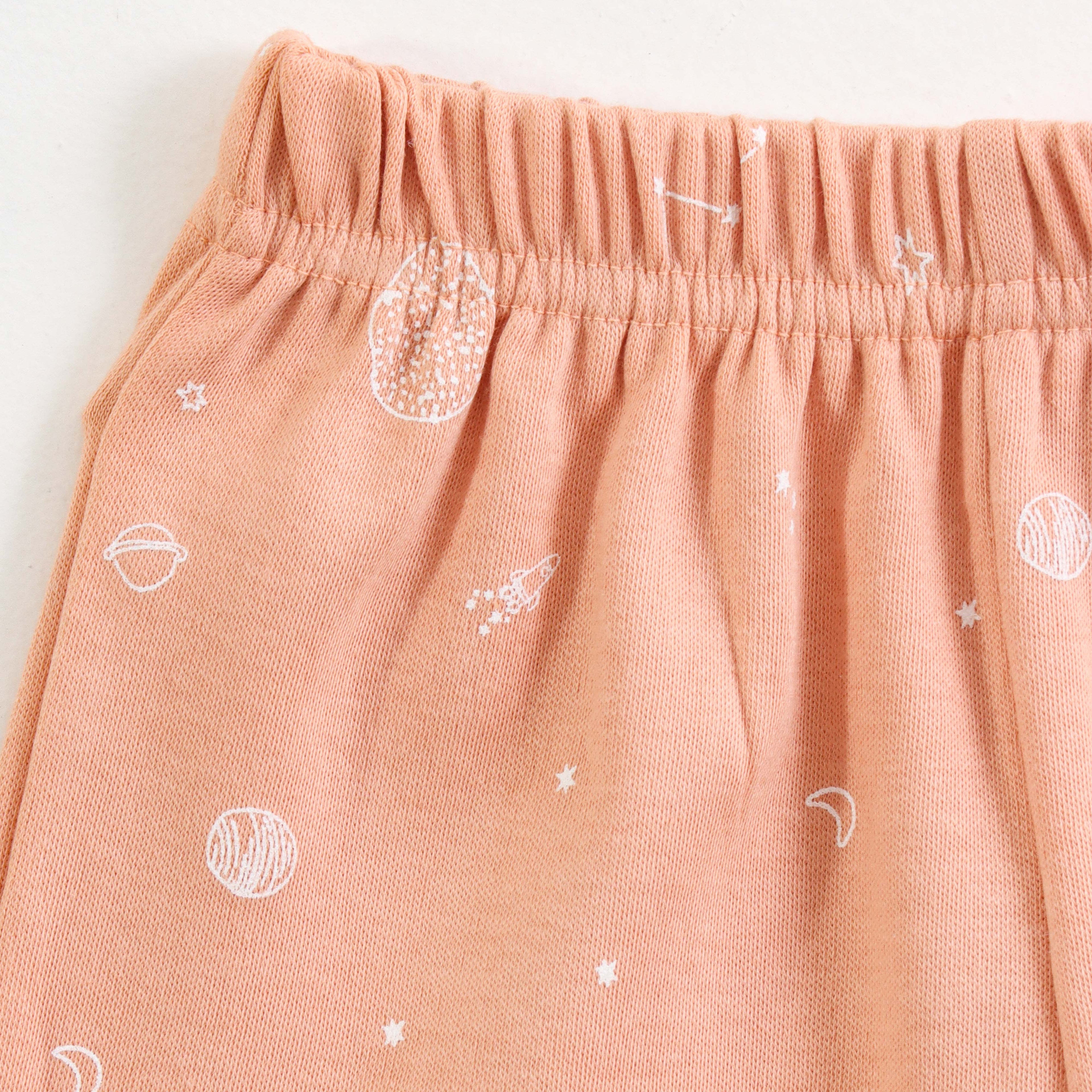 Kids Orange Galaxy Stars Lounge Wear