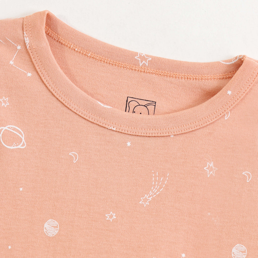 Kids Orange Galaxy Stars Lounge Wear