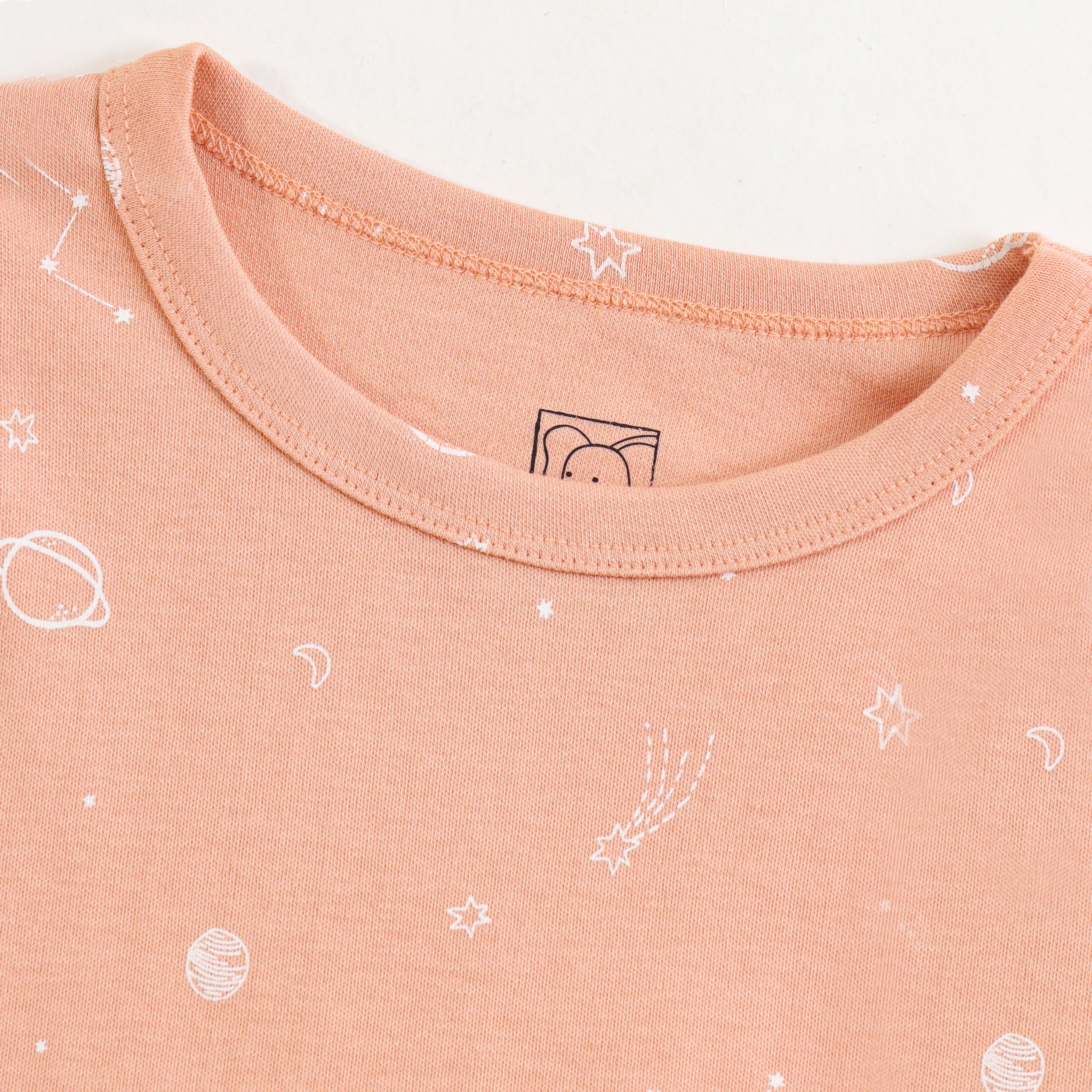 Kids Orange Galaxy Stars Lounge Wear