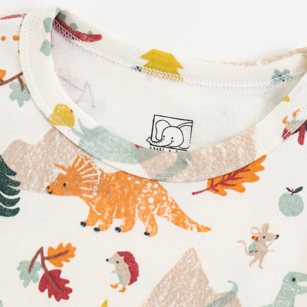 Kids Dino Adventure Roaming Cartoon Lounge Wear Set