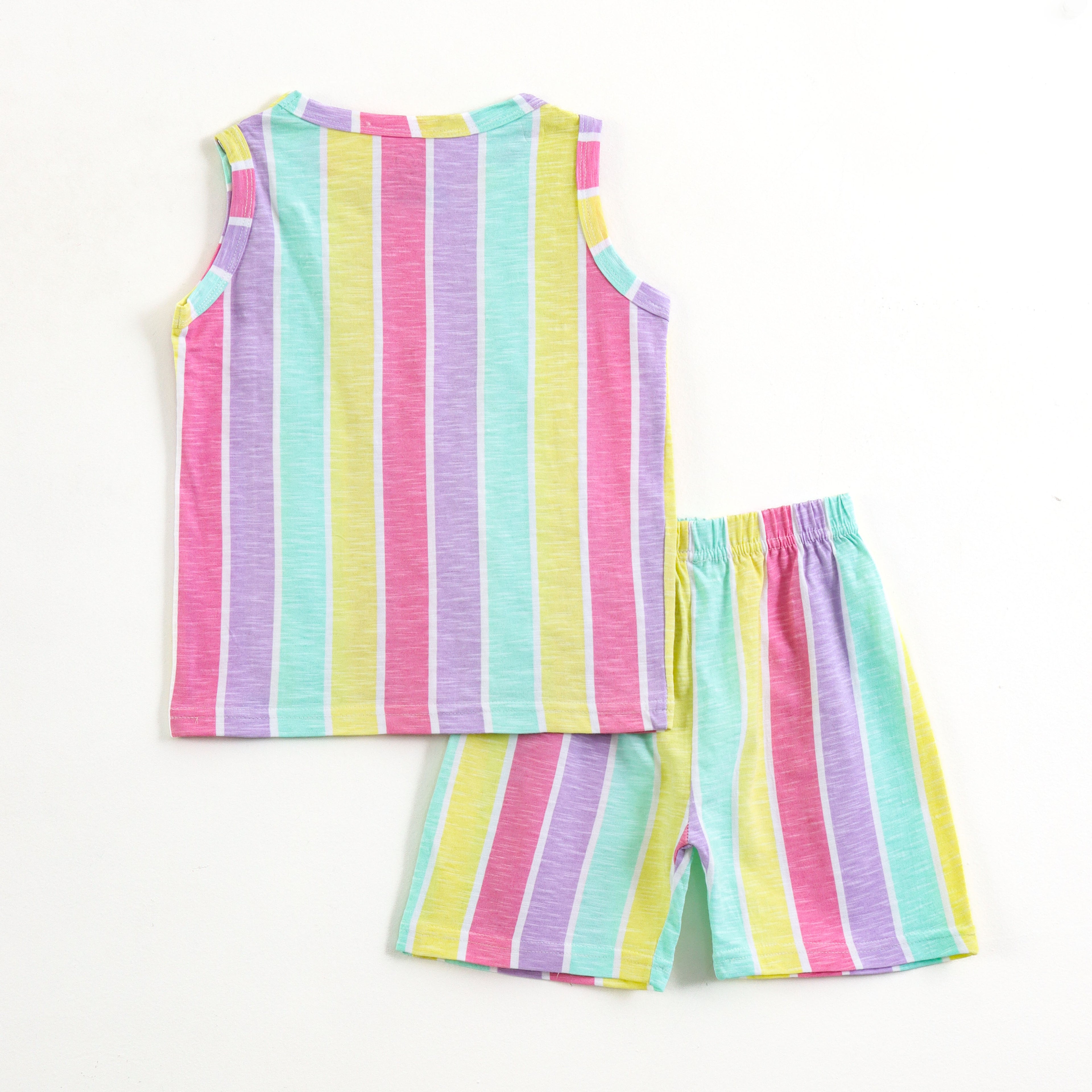 Kids Rainbow Stripe Fun Play Lounge Wear Set