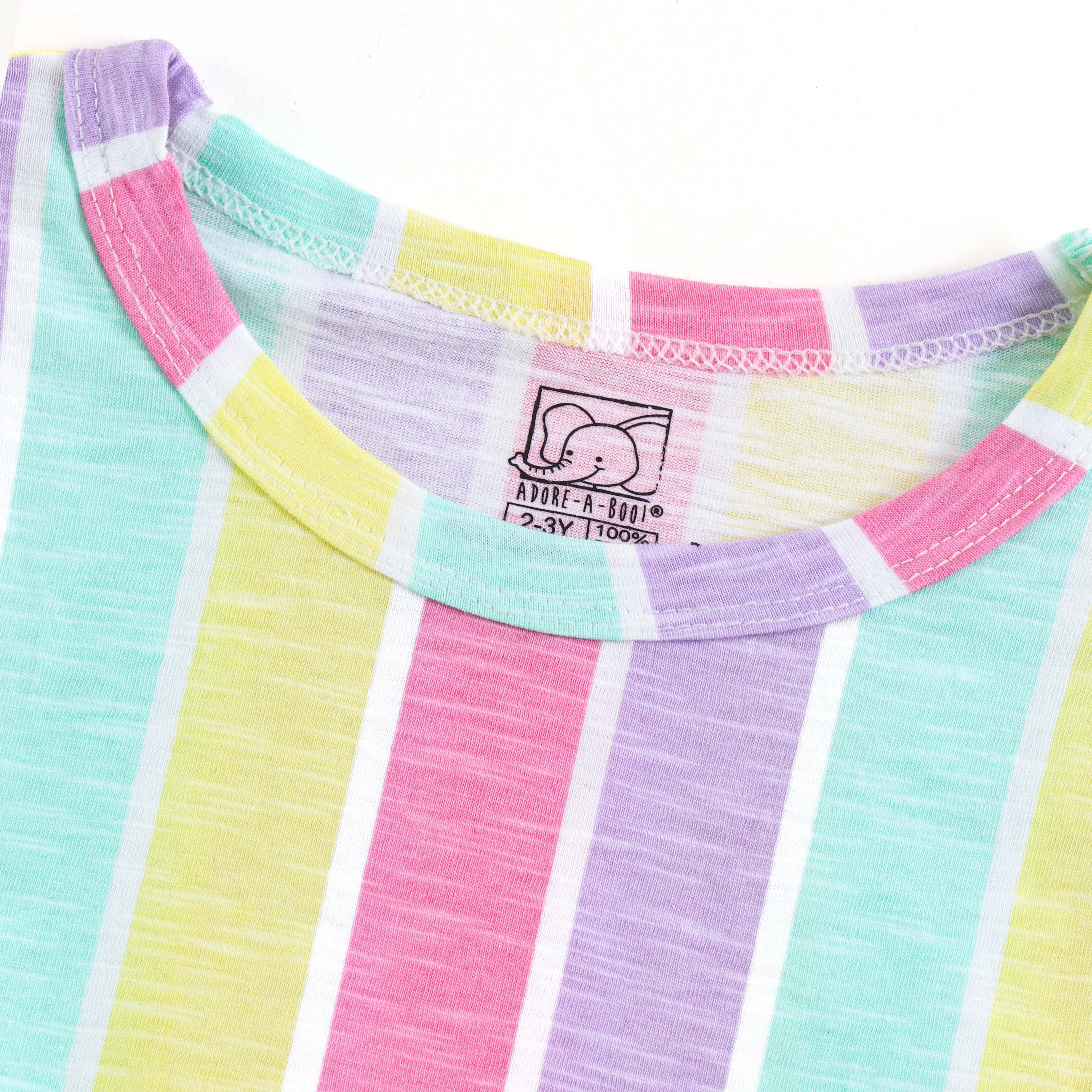 Kids Rainbow Stripe Fun Play Lounge Wear Set