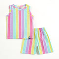 Kids Rainbow Stripe Fun Play Lounge Wear Set