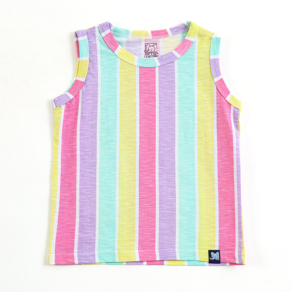 Kids Rainbow Stripe Fun Play Lounge Wear Set