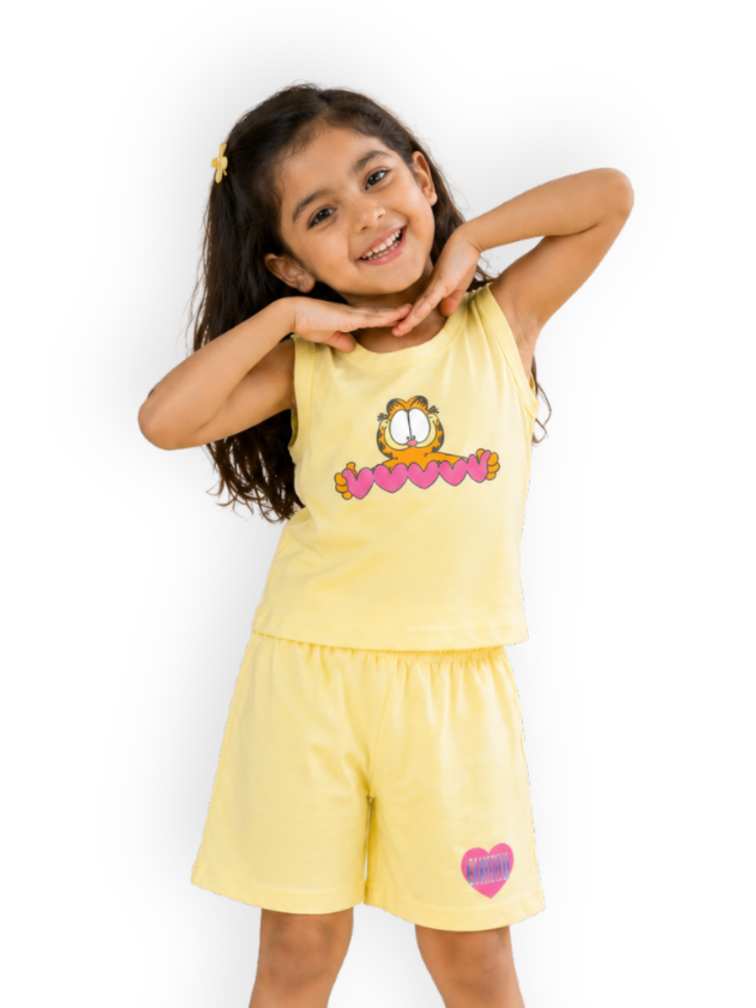 Garfield Holding Hearts Love Action Kids Lounge Wear