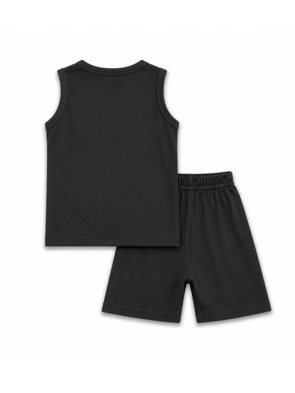 Kids Charcoal Grey Dinosaur Print Sleeveless Lounge Wear
