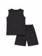 Kids Charcoal Grey Tiger Print Sleeveless Lounge Wear