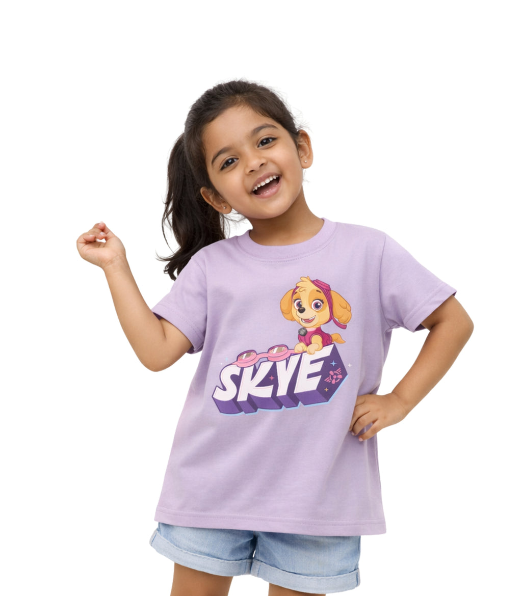 Lavender Paw Patrol Skye Graphic Kids T-Shirt