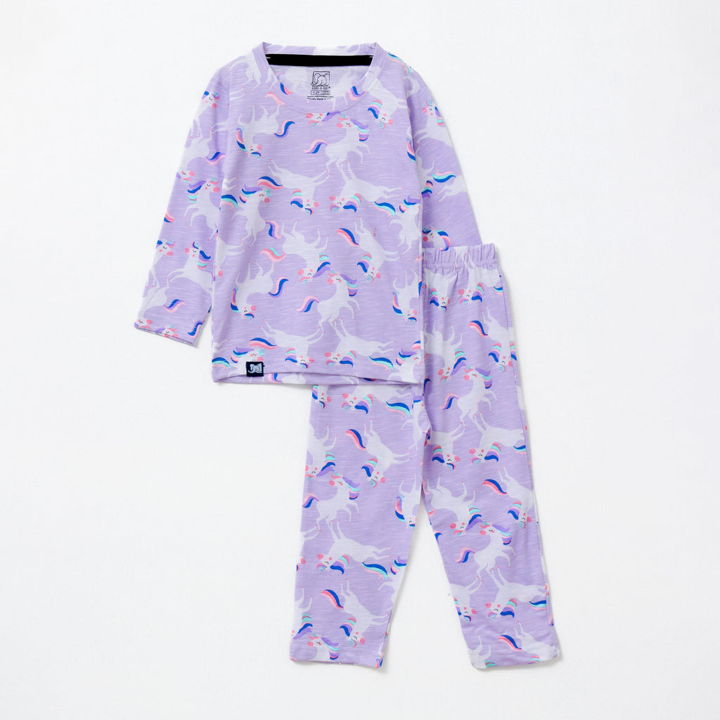 Magical Unicorn Jumping  Print Kids Pyjama Set