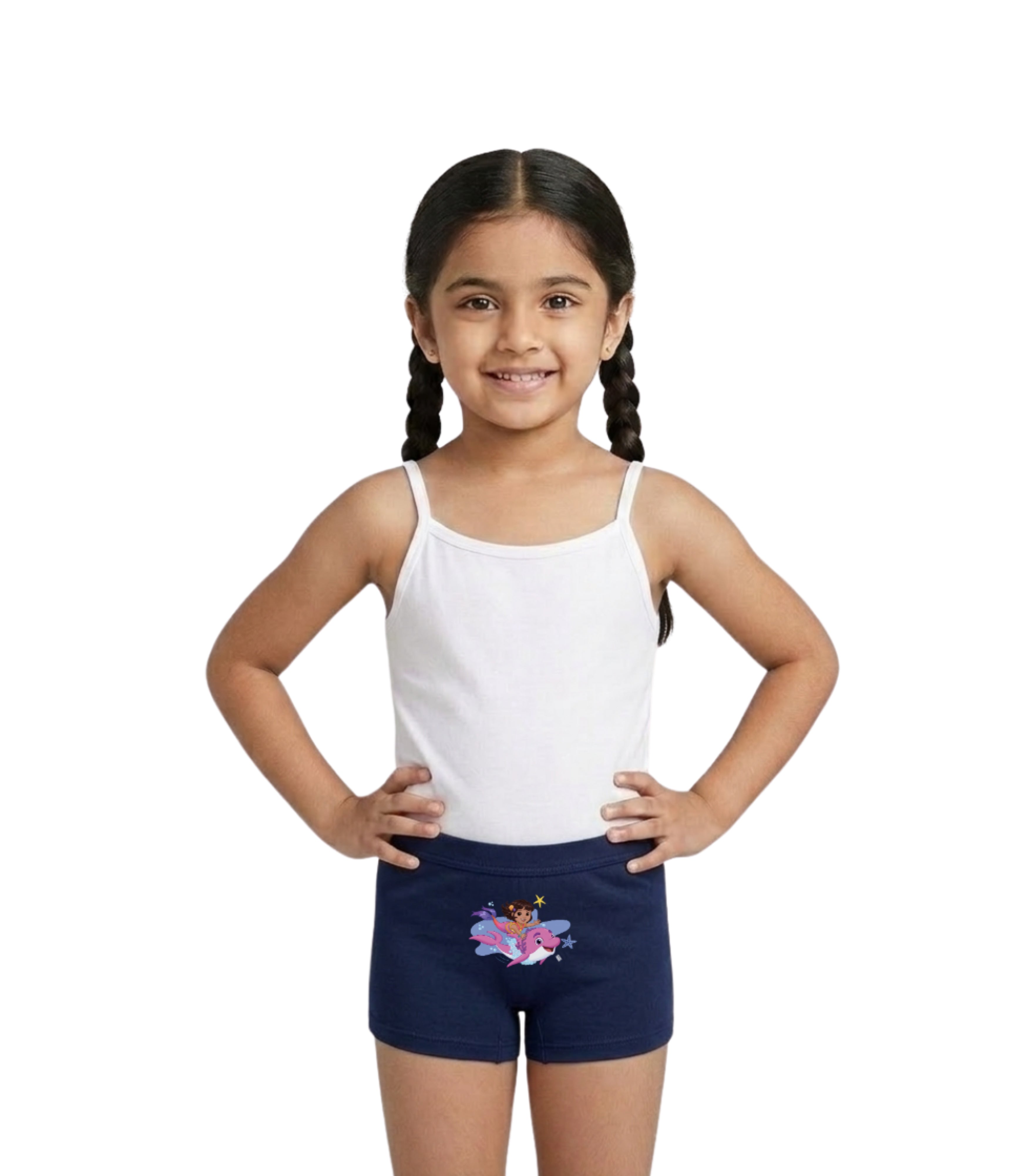 Mermaid Dora Riding Dolphin Ocean Adventure Cartoon Printed Girls Panty