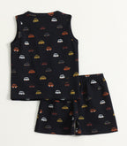 Mini Cars Print Lounge Wear Set