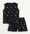 Mini Cars Print Lounge Wear Set